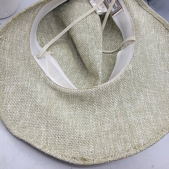 Hardy Amies London Womens Beige Lace Trim Straw Hat Summer Casual Size 57 Cm - Picture 8 of 10